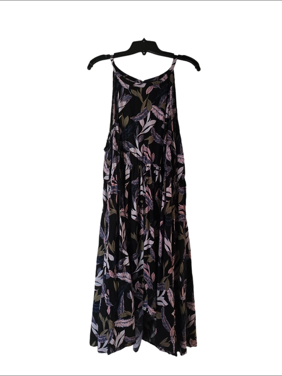 torrid Dresses & Skirts - torrid Black High-Low Dress Summer Dress with Pink & Olive Leaf Print